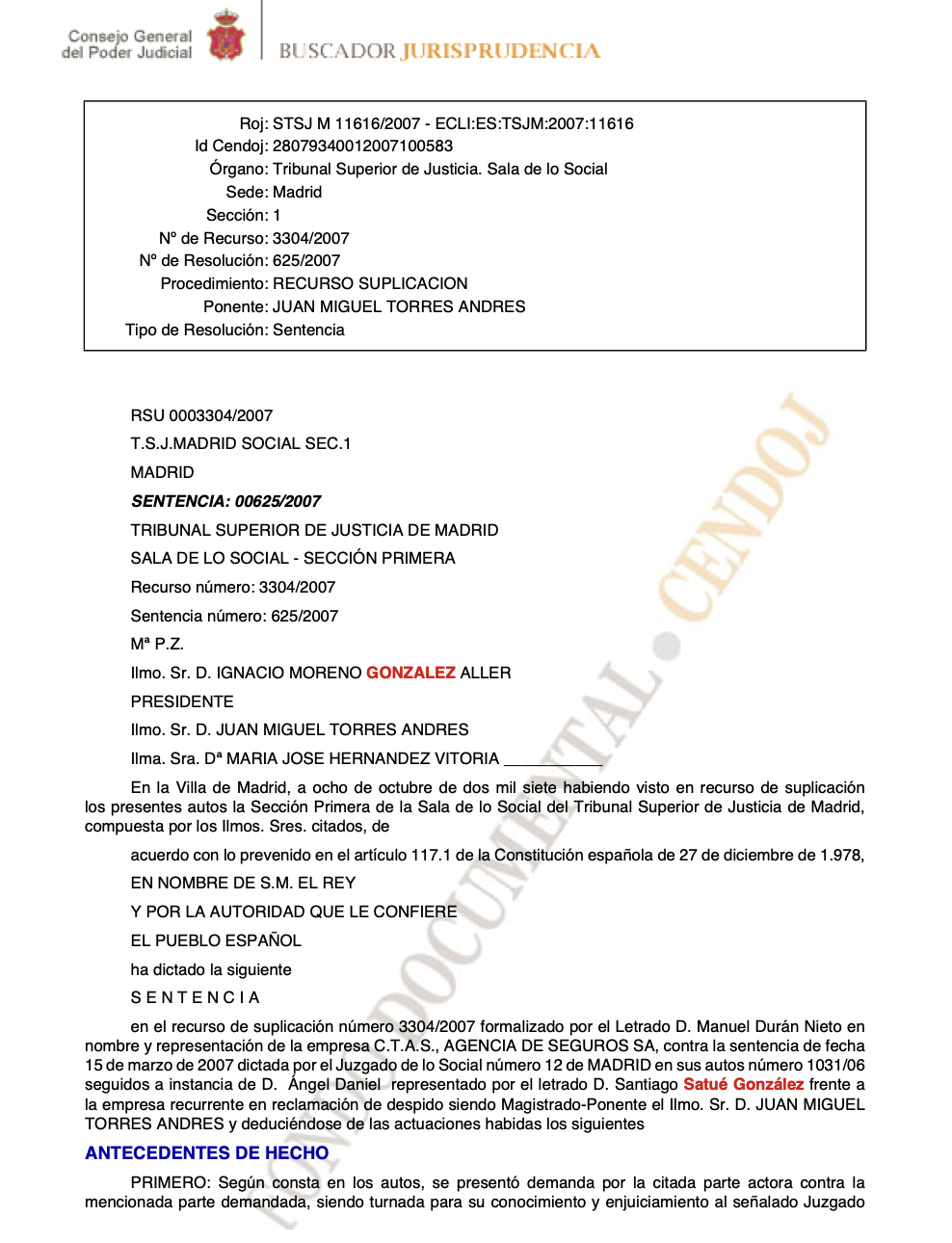 STSJ M 11616/2007