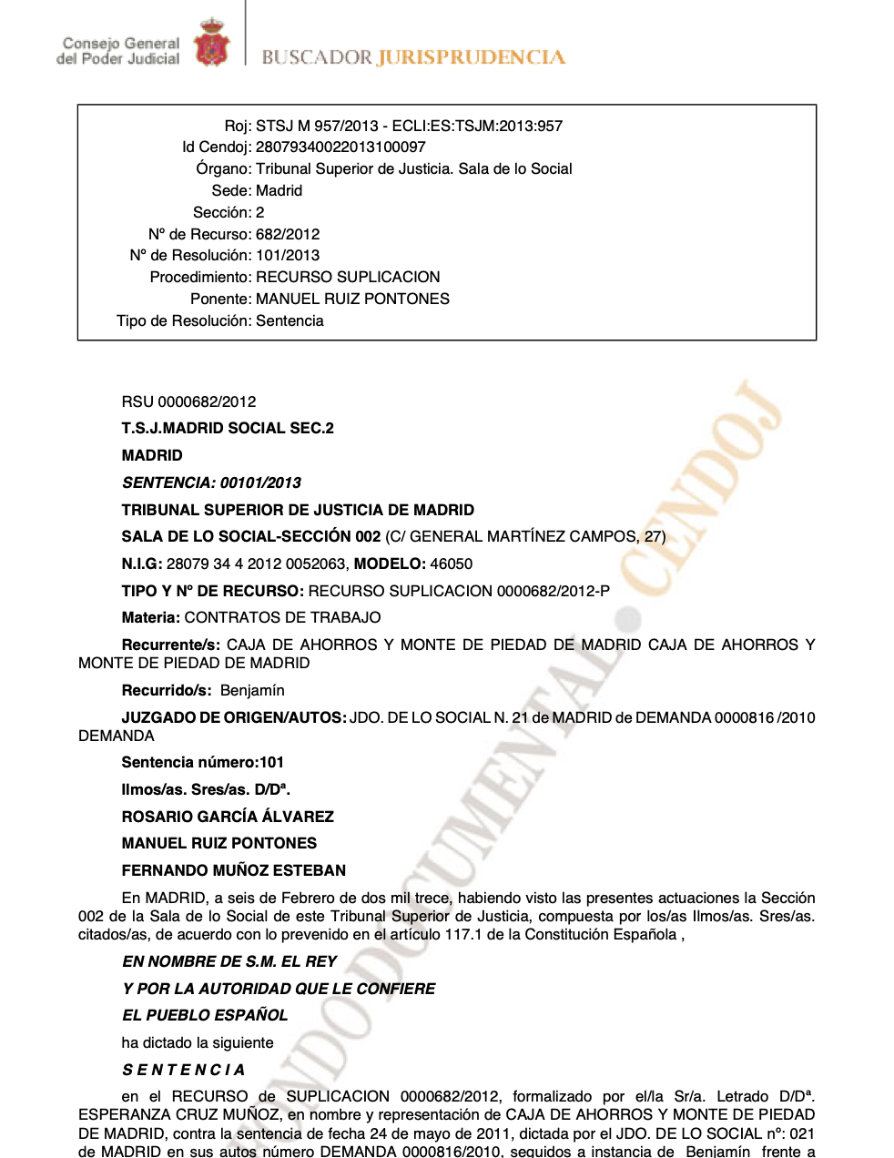 STSJ M 957/2013